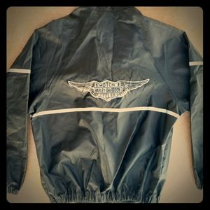 Harley Davidson Rain Jacket sz Small Black Reflect